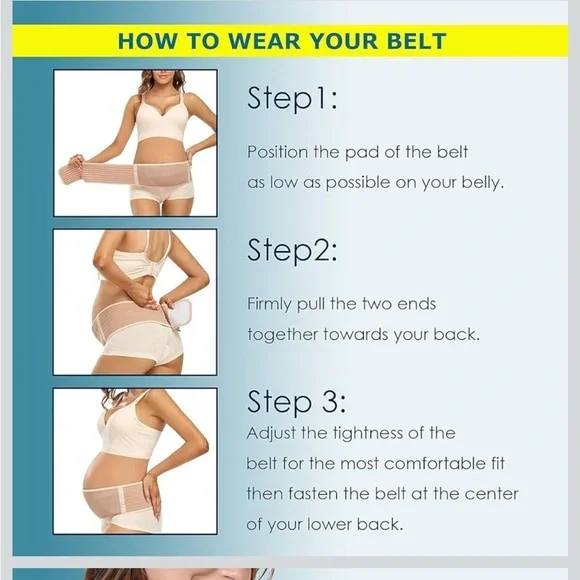 Pelvis Pregnancy Support & Postpartum Beige Belly Band Plus Size - Picture 5 of 6